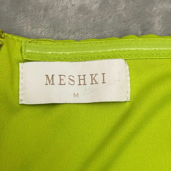 Meshki Maci Crepe Mini Dress Lime Green 21305 - Picture 6 of 9